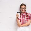 Attractive Young Girl With Coffee Cup Stock Photo
