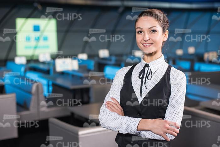 Presentable Businesswoman With Crossed Arms Stock Photo