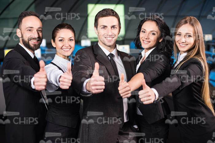 Business People Showing Thumb Up Gesture Stock Photo