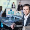 Young Man At Presentation Stock Photo