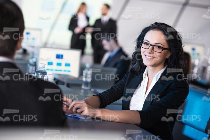 Young Businesswoman At Presentation Stock Photo