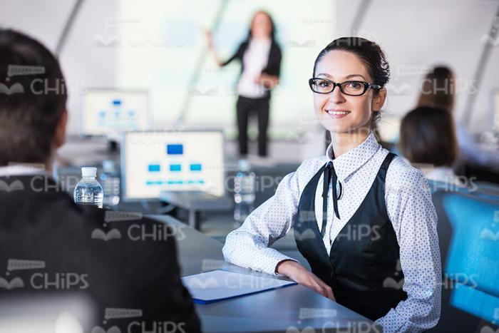 Nice Young Girl At Work Stock Photo