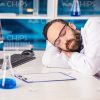 Tired Scientist Resting Stock Photo
