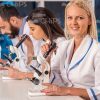 Blonde Young Scientist Conducting Research Stock Photo