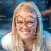 Blonde Female Scientist Having Fun While Looking Through Chemical Formula Stock Photo
