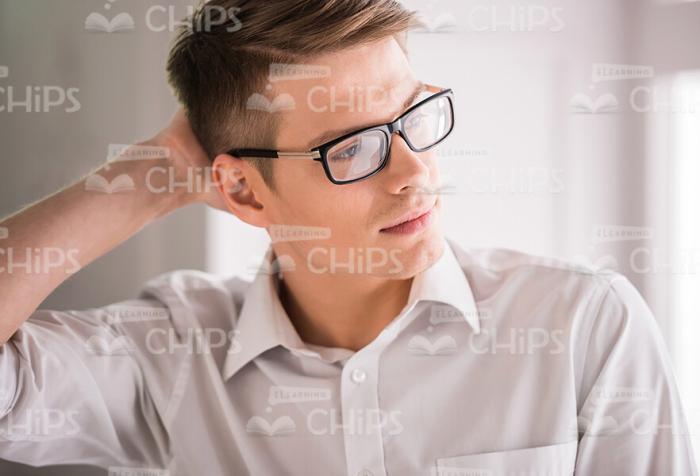Thoughtful Young Man Thinking About Something Stock Photo
