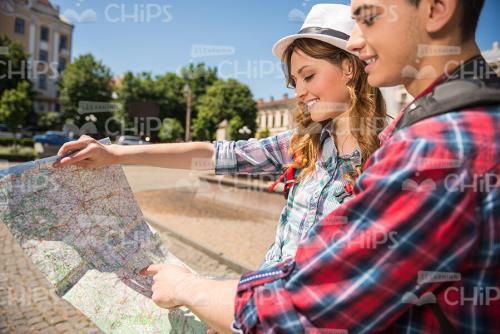 Young Couple Traveling Stock Photo