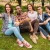 Group Of Students Taking Selfie Stock Photo