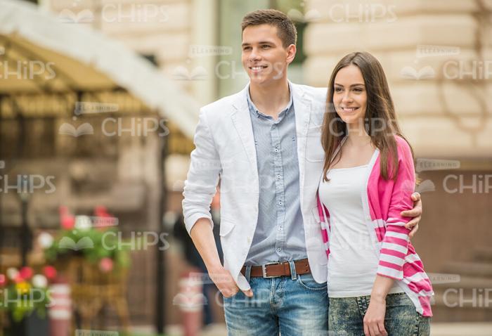 Nice Man Hugging His Girlgriend Stock Photo