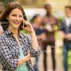 Pretty Young Student Talking On Mobile Phone Stock Photo