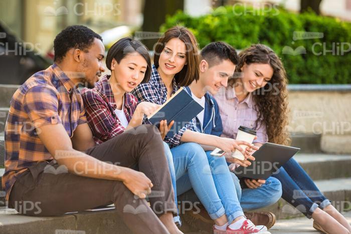 Several Students Involved In Learning Process Stock Photo