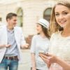 Pretty Girl Using Her Cell Phone Stock Photo