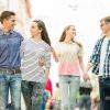Two Couples On Walk Stock Photo