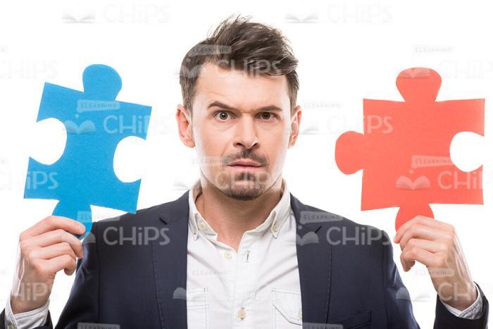 Creative Young Man Jigsaw Puzzle Stock Photo