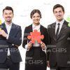 Confident Business People Holding Puzzles Stock Photo Isolated On White