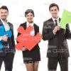 Young People Playing With Jigsaw Pieces Stock Photo