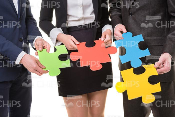 Business People Jigsaw Puzzle Collaboration Stock Photo