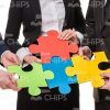 Jigsaw Puzzles Together Stock Photo