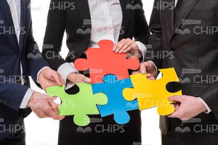 Jigsaw Puzzles Together Stock Photo
