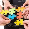 Colorful Jigsaw Puzzles Stock Photo