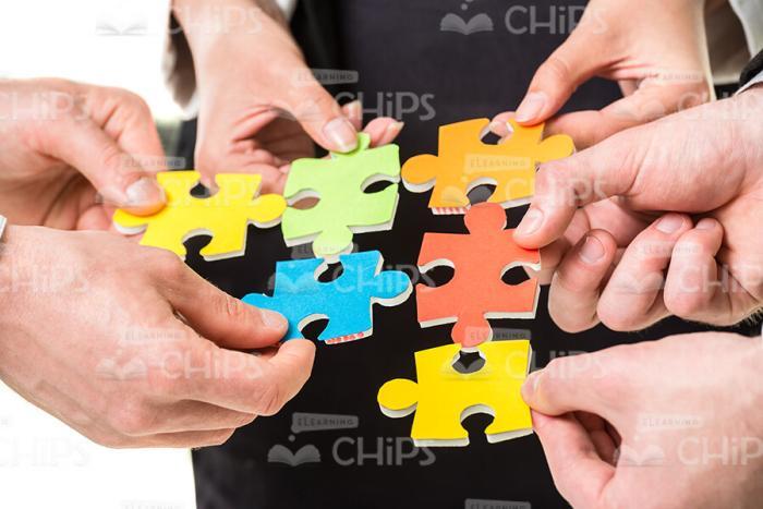 Colorful Jigsaw Puzzles Stock Photo