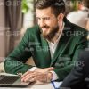 Bearded Businessman Using Tablet Stock Photo