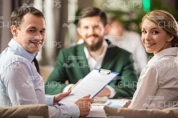 Business Partners On Lunch Stock Photo