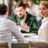 Young Woman On Business Lunch Stock Photo