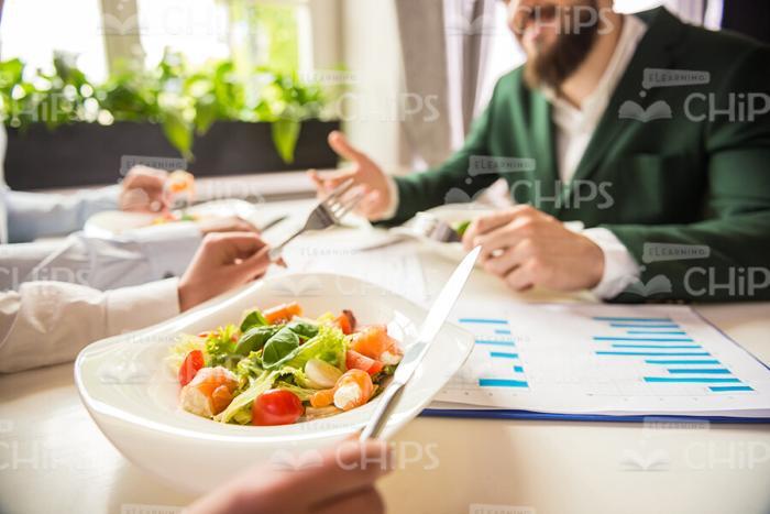 Bearded Businessman At Business Lunch Stock Photo