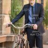 Young Businessman With Bicycle Stock Photo