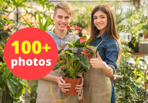 Young Gardeners Caring For The Plants Stock Photo Pack-0
