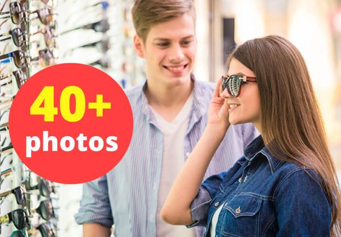 Young People Shopping At The Sunglasses Store Stock Photo Pack-0