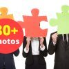 Isolated on White Business People With Puzzle Pieces Stock Photo Pack-0