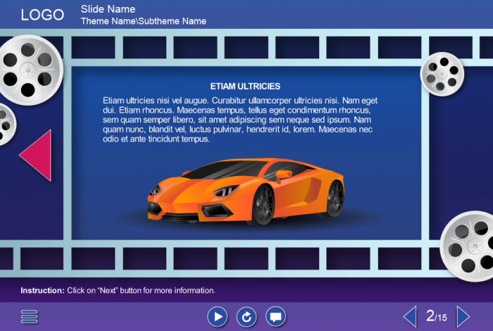 Slide with Sports Car Image — Download eLearning Storyline Template