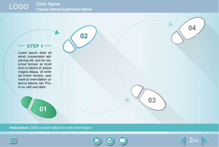 Clickable Footprints — Articulate Storyline Template for eLearning Courses