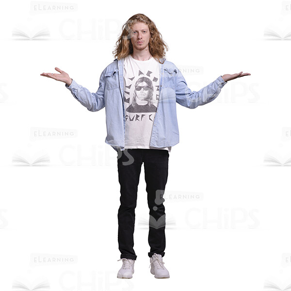 Long-Haired Young Man: The Complete Cutout Photo Pack-29018