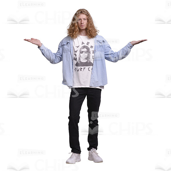 Long-Haired Young Man: The Complete Cutout Photo Pack-29021