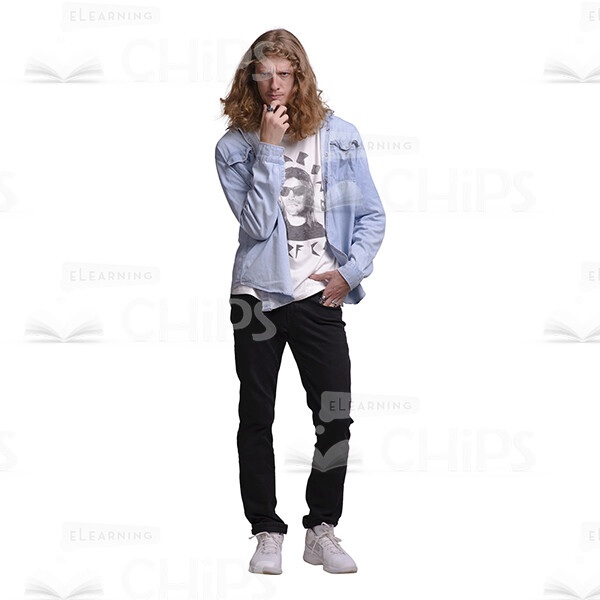 Long-Haired Young Man: The Complete Cutout Photo Pack-29035