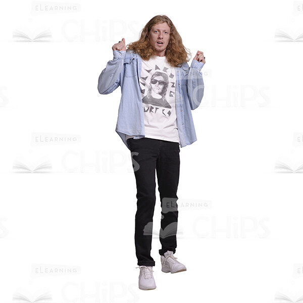 Long-Haired Young Man: The Complete Cutout Photo Pack-29053