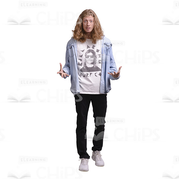 Long-Haired Young Man: The Complete Cutout Photo Pack-29062