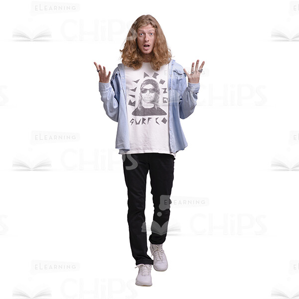 Long-Haired Young Man: The Complete Cutout Photo Pack-29068