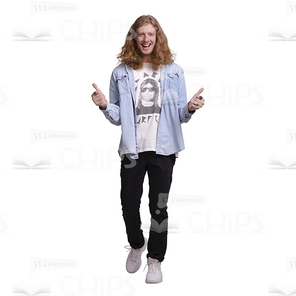 Long-Haired Young Man: The Complete Cutout Photo Pack-29091