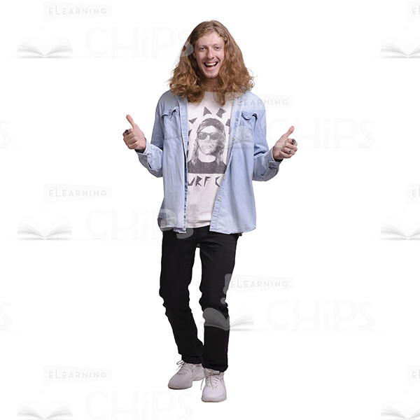 Long-Haired Young Man: The Complete Cutout Photo Pack-29093