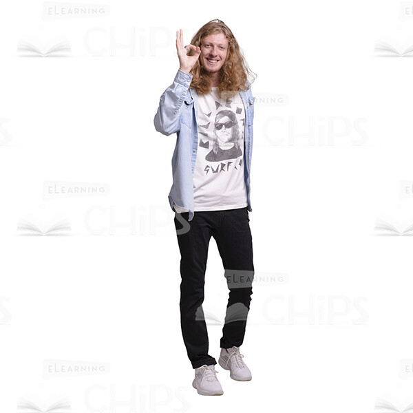 Long-Haired Young Man: The Complete Cutout Photo Pack-29116