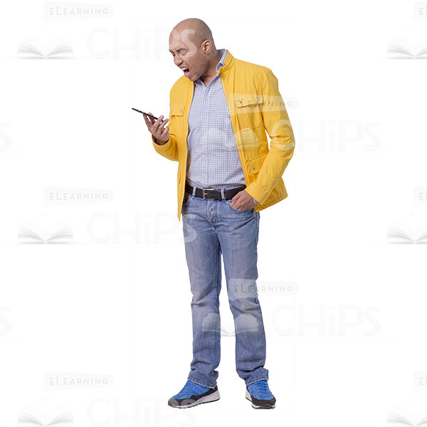 Angry Man Using The Phone Cutout-0