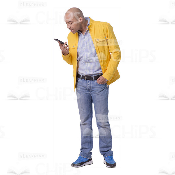 Displeased Young Man Talking In Phone Cutout-0