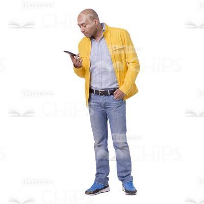 Handsome Man Character With Mobile Phone Cutout-0