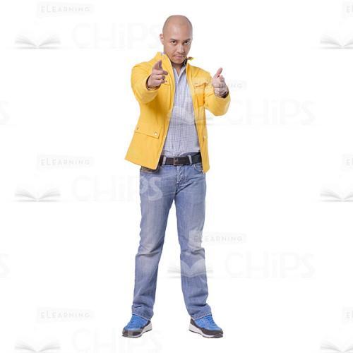 Young Man Pointing With Both Hands Cutout-0