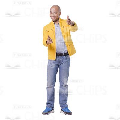 Smiling Young Man Making "It's You" Gesture Cutout-0