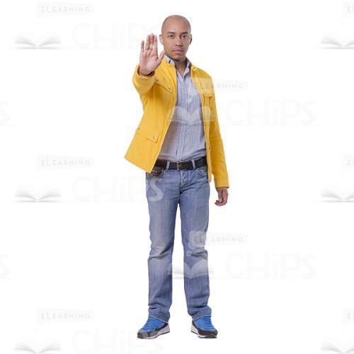 Young Man Making Stop Gesture Cutout-0